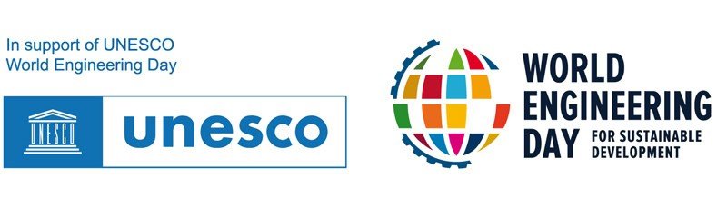 Logos of UNESCO and World Engineering Day for Sustainable Development.